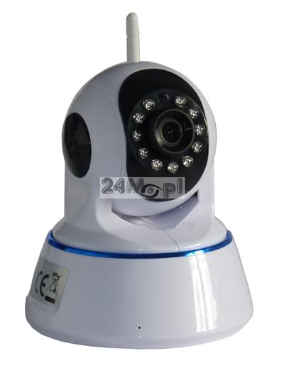 Obrotowa, wewnętrzna kamera IP 1,3 MPX - praca w chmurzez [P2P], dwukierunkowa komunikacja głosowa [funkcja rozmowy], 10 diod IR