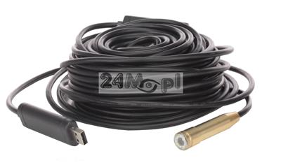 Kamera endoskopowa [inspekcyjna] na USB - 15-metrowy przewód, IP67, diody LED, oprogramowanie GRATIS