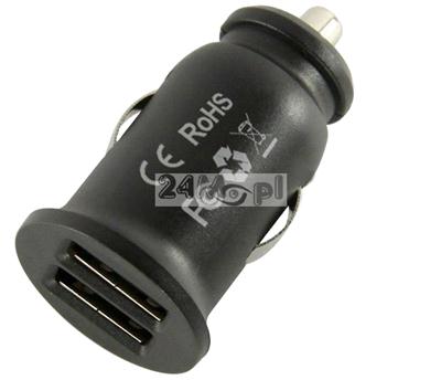 Uniwersalna ładowarka/zasilacz samochodowy 2 x USB, zasilanie 12/24 V